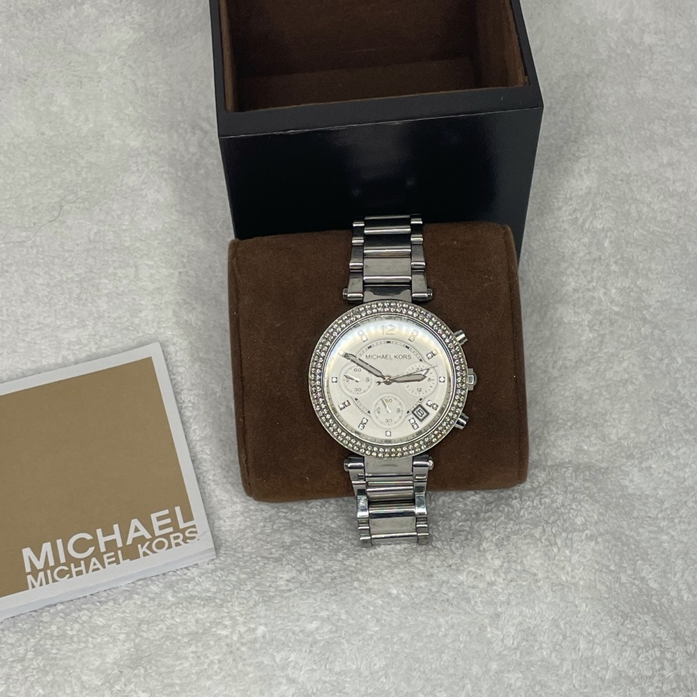 Silver CZ Michael Kors watch